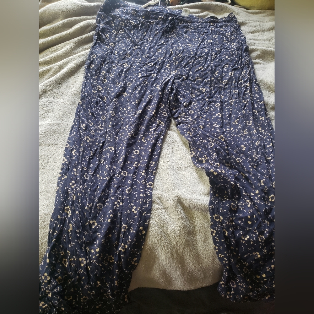 Sag Harbor Dark Blue Floral Trousers